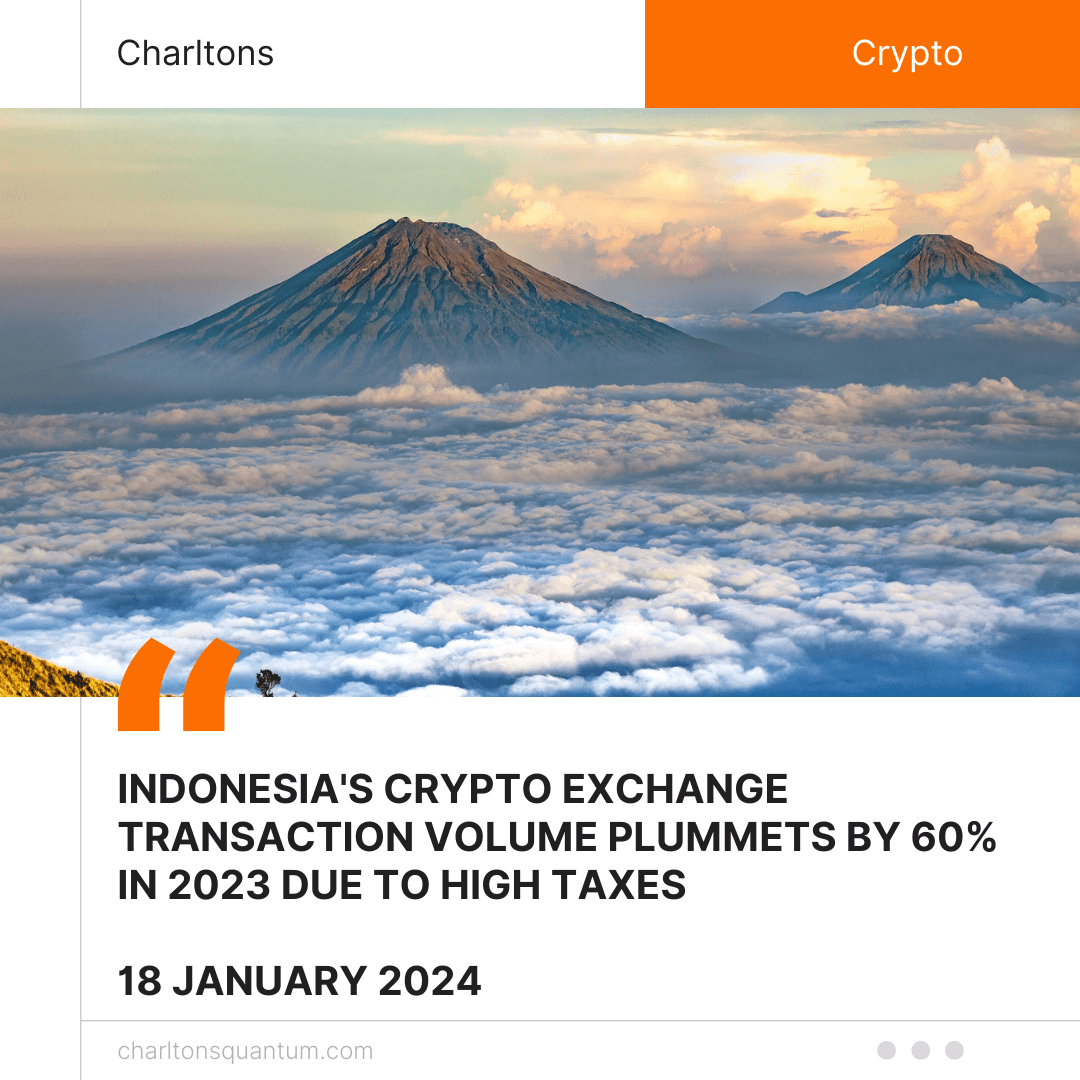 Indonesia’s Crypto Exchange Transaction Volume Plummets by 60% in 2023 due to High Taxes