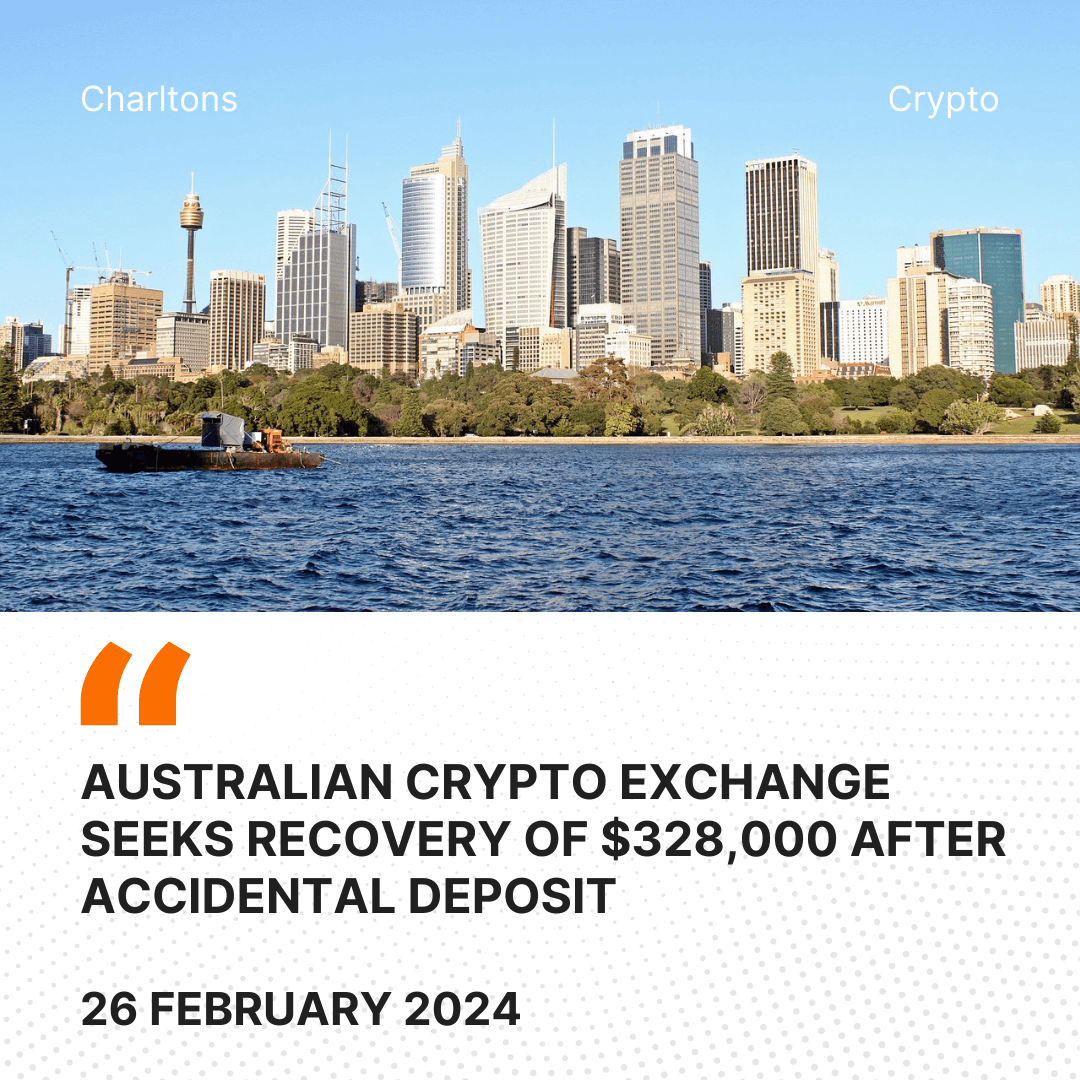 Australian Crypto Exchange Seeks Recovery of 8,000 After Accidental Deposit