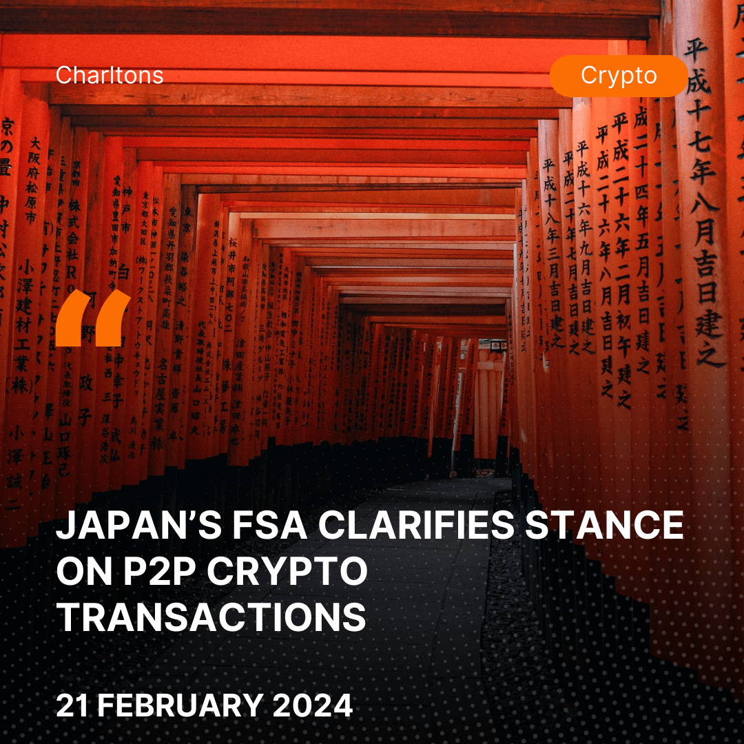 Japan’s FSA Clarifies Stance on P2P Crypto Transactions