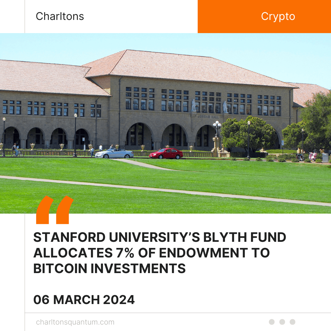 Stanford University’s Blyth Fund Allocates 7% of Endowment to Bitcoin Investments