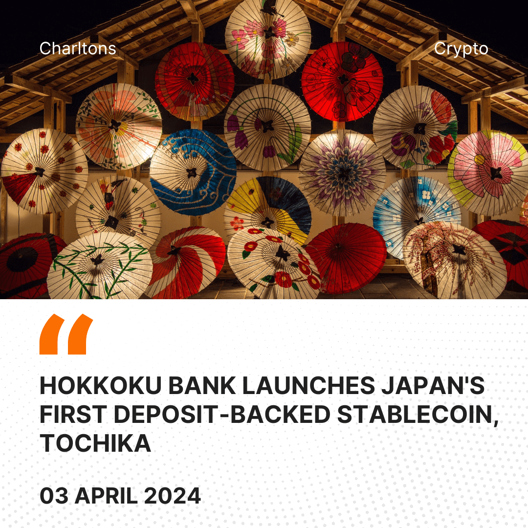 Hokkoku Bank Launches Japan’s First Deposit-Backed Stablecoin, Tochika