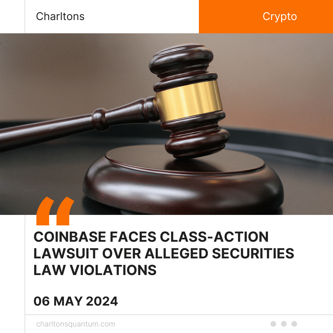 Coinbase Faces Class-Action Lawsuit Over Alleged Securities Law Violations
