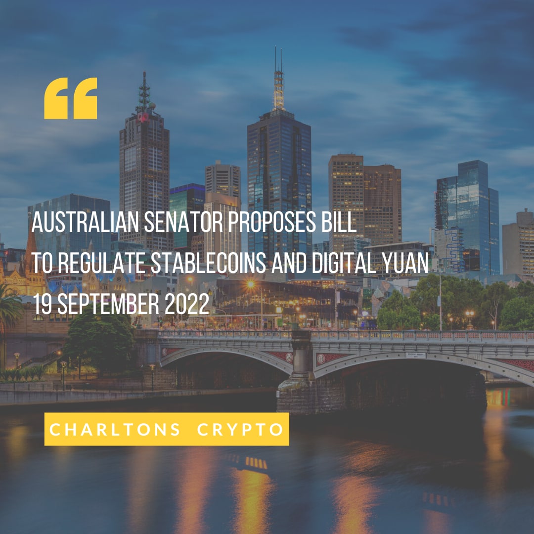 Australian Senator Proposes Bill to Regulate Stablecoins and Digital Yuan