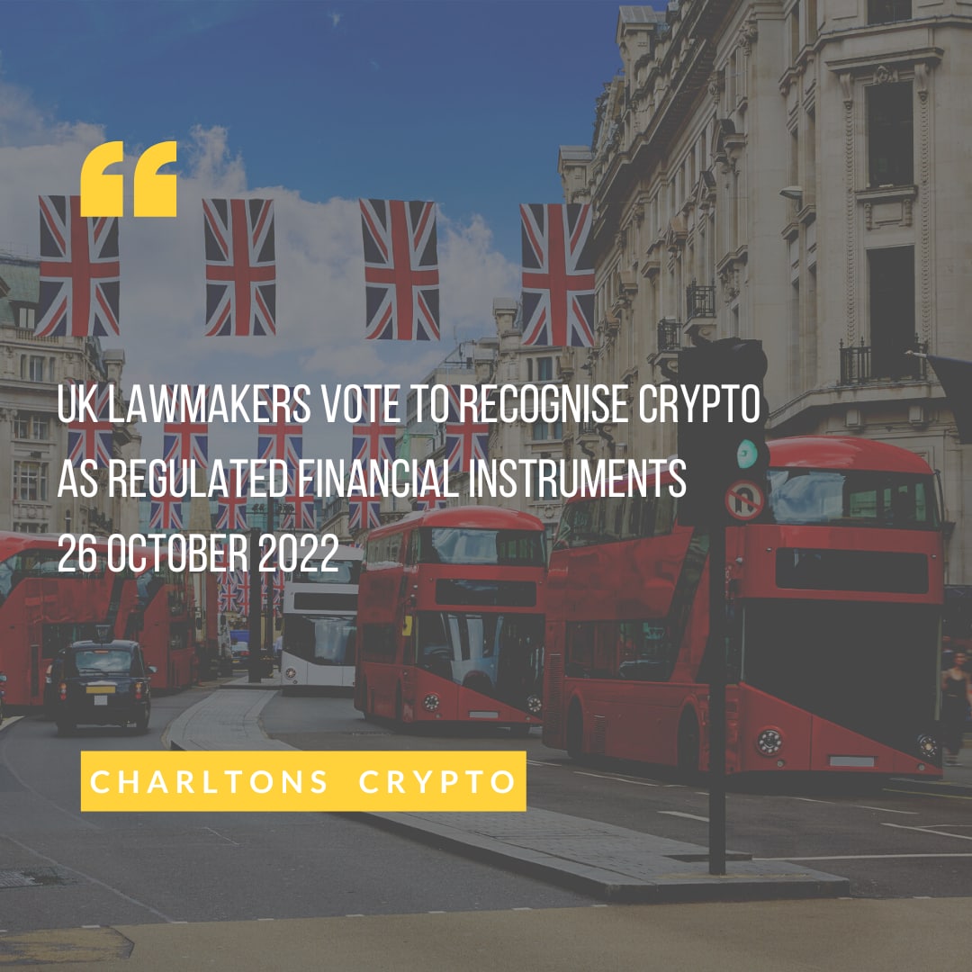 UK Lawmakers Vote to Recognise Crypto AS Regulated Financial Instruments