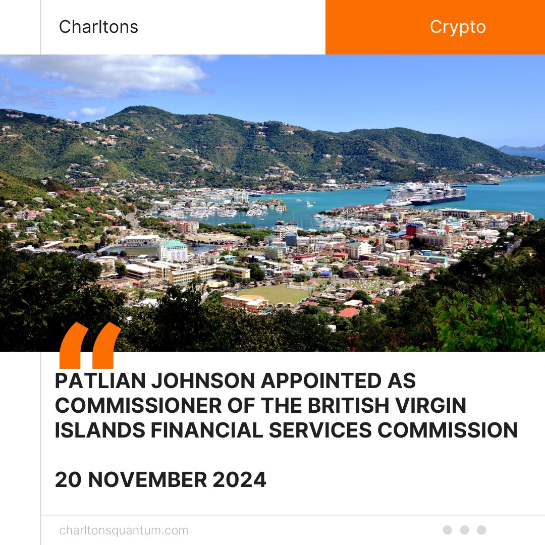 Patlian Johnson Appointed as Commissioner of the British Virgin Islands Financial Services Commission