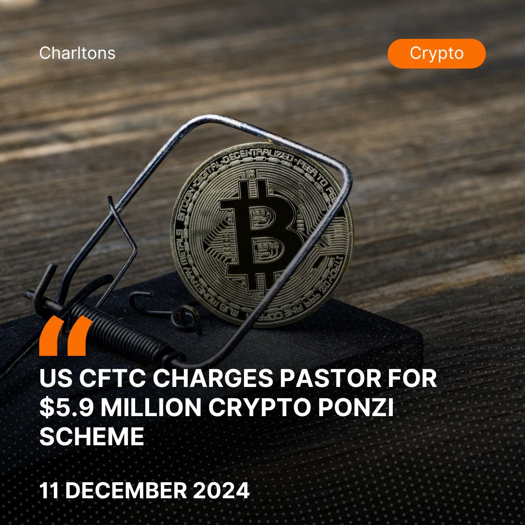 US CFTC Charges Pastor for .9 Million Crypto Ponzi Scheme