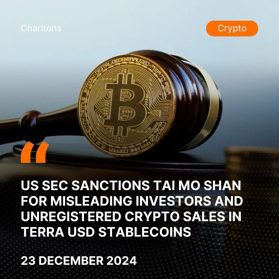 US SEC Sanctions Tai Mo Shan for Misleading Investors and Unregistered Crypto Sales in Terra USD Stablecoins