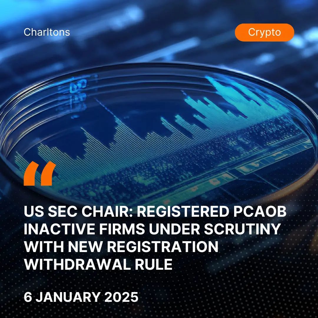 US SEC Chair: Registered PCAOB Inactive Firms under Scrutiny with New Registration Withdrawal Rule