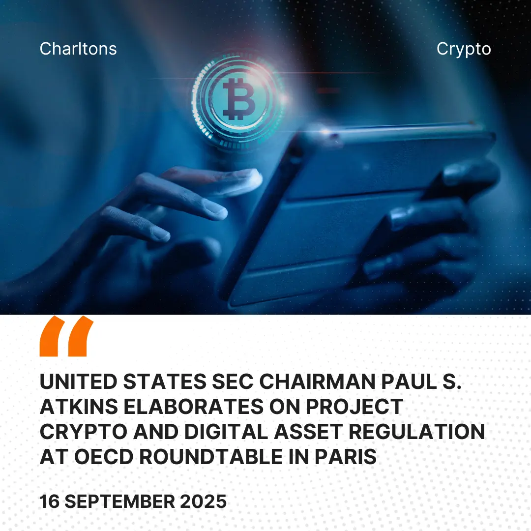 United States SEC Chairman Paul S. Atkins Elaborates on Project Crypto and Digital Asset Regulation at OECD Roundtable in Paris
