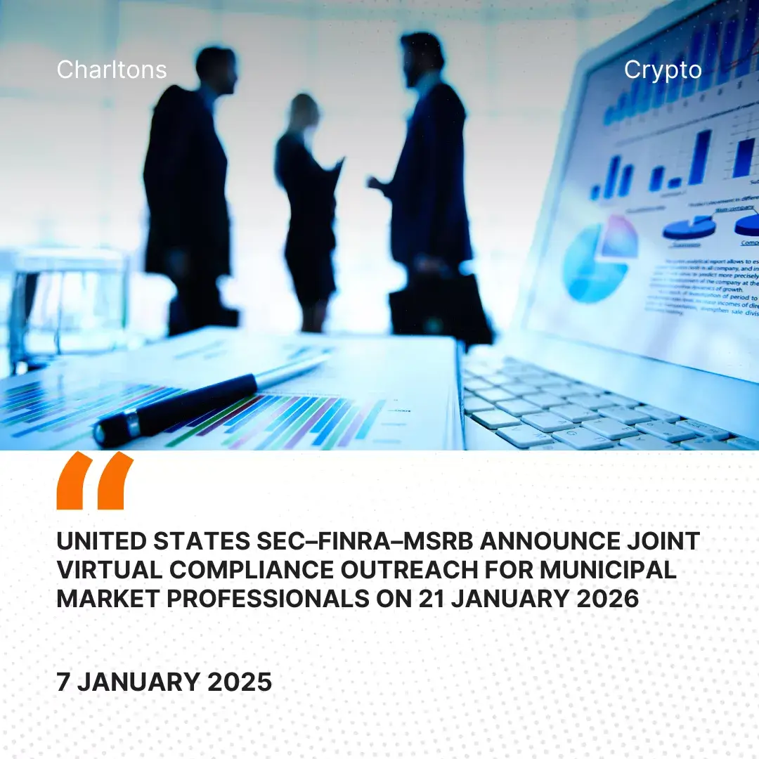 United States SEC–FINRA–MSRB Announce Joint Virtual Compliance Outreach for Municipal Market Professionals on 21 January 2026