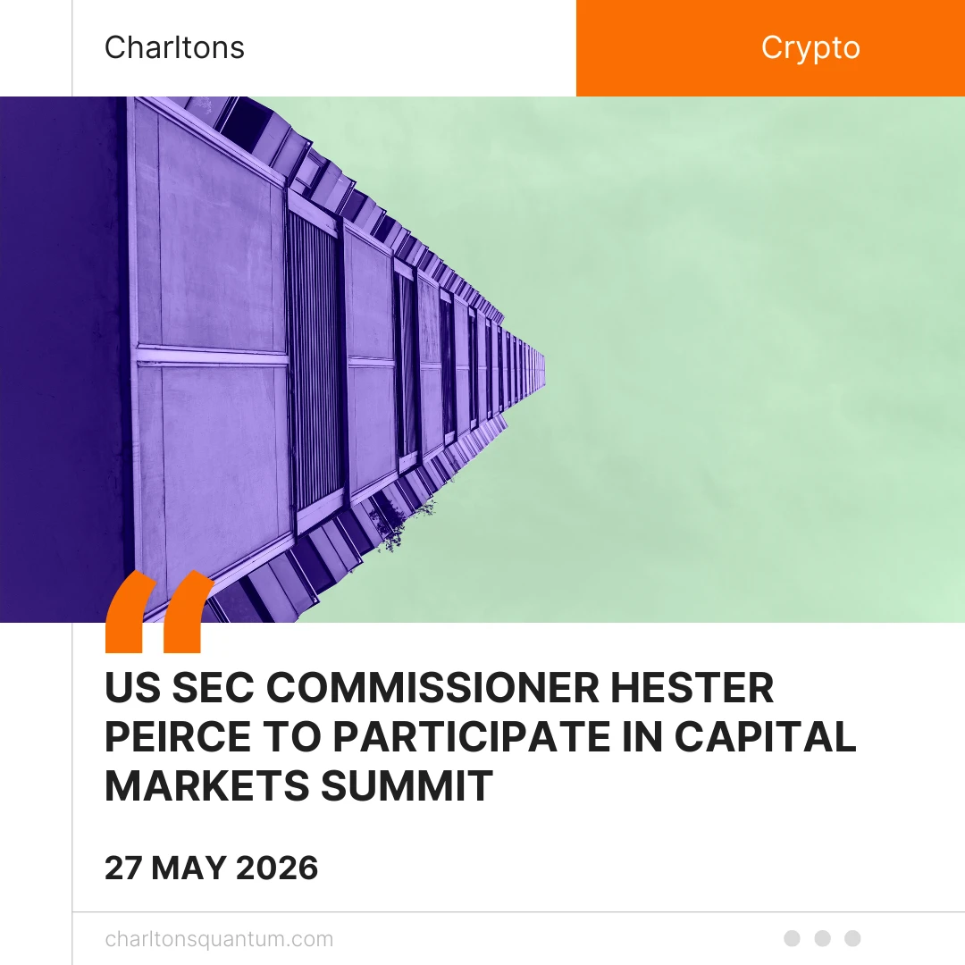 US SEC Commissioner Hester Peirce to Participate in Capital Markets Summit
